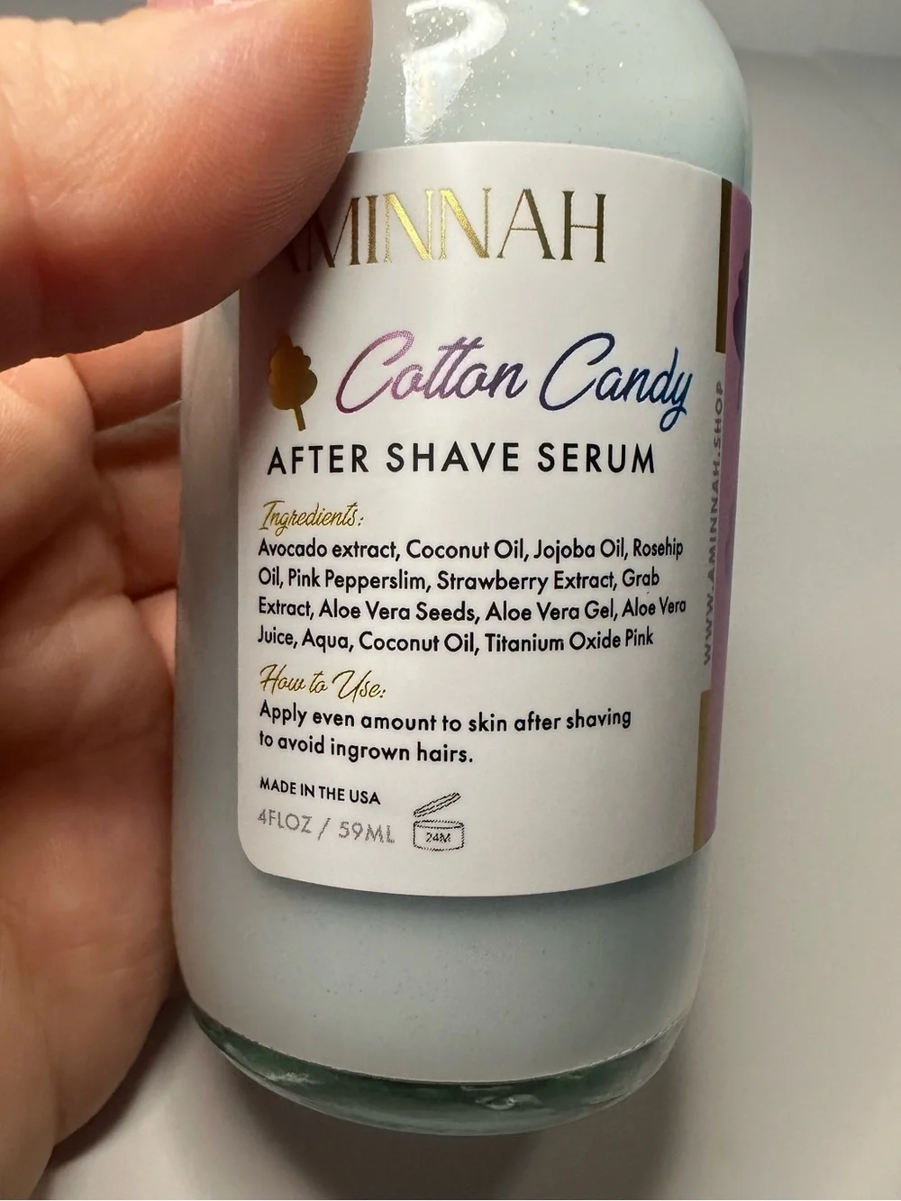 Aminnah New Cotton Candy After Shave Serum 4oz. - Discontinued